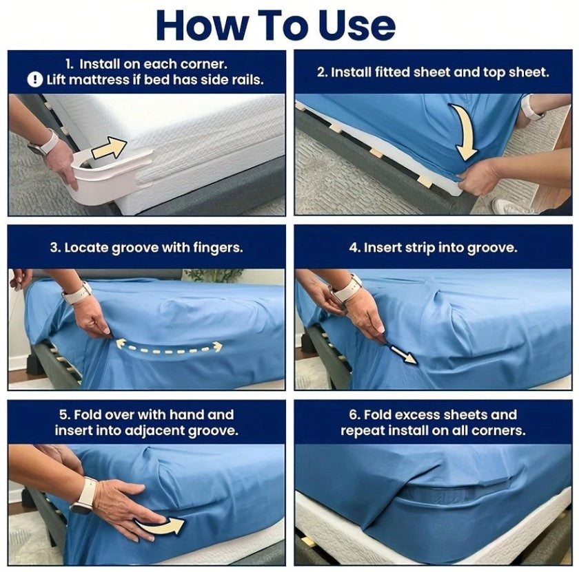 Pinces robustes antidérapantes draps d'angle de lit 1 ensemble de 4 pièces (prix de gros)