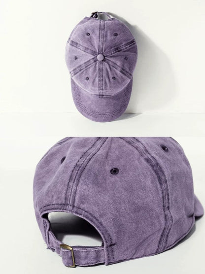 Casquette unisexe, rétro, lavage à l'acide, réglable, coton vierge, couleur unie (prix gros)
