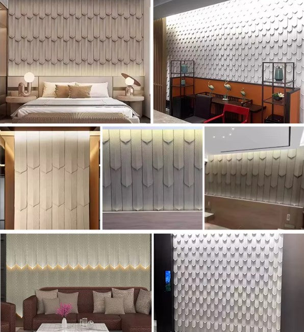 Panneau forme de plumes en polyuréthane d'intérieur et d'extérieur (prix détail)