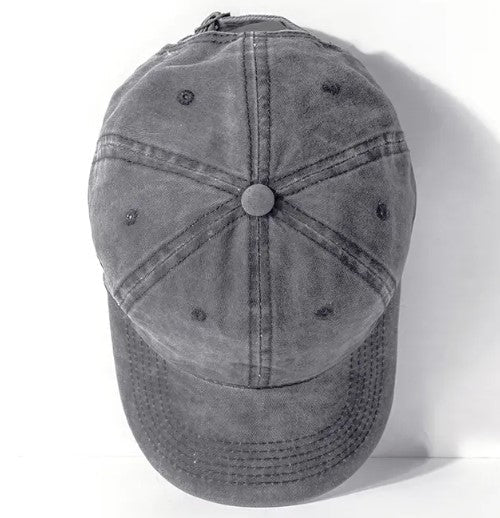 Casquette unisexe, rétro, lavage à l'acide, réglable, coton vierge, couleur unie (prix gros)