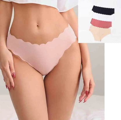 Caleçon sans trace taille basse femmes glace soie sans couture forme de V (prix de gros)