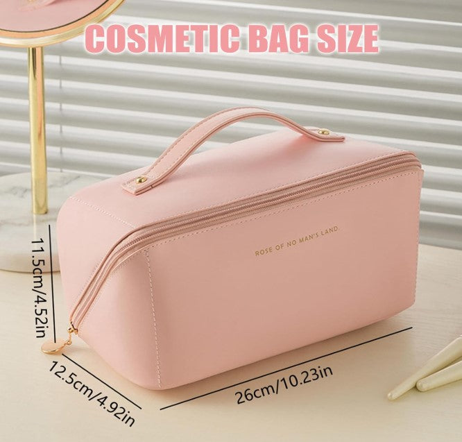 Trousse de toilette de voyage grande capacité cosmétique maquillage multifonctionnel en cuir PU (prix detail)
