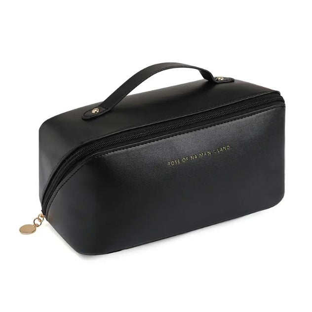 Trousse de toilette de voyage grande capacité cosmétique maquillage multifonctionnel en cuir PU (prix detail)